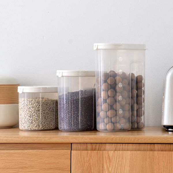 

storage bottles & jars grains sealed tank household kitchen supplies container good grade transparent plastic grain dry goods box