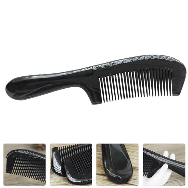 

hair brushes 1pc natural ox horn comb straighter elegant thicken, Silver