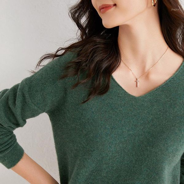 

women's sweaters smpevrg autumn winter women sweater v-neck long sleeve 100%wool female pullover clothing warm pull femme jumper knit t, White;black