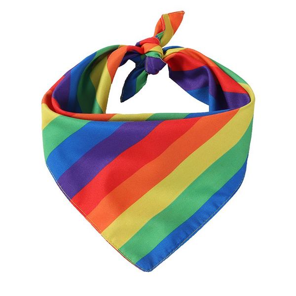 

dog apparel 1pcs summer rainbow tropical style pet cat bandanas scarf polyester bibs accessories
