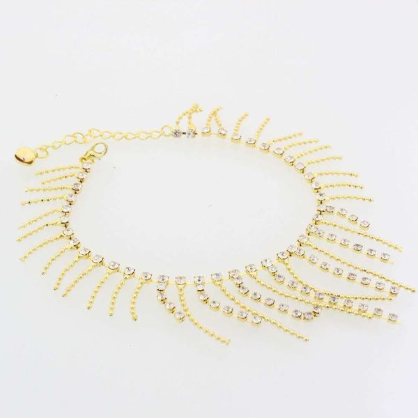 

korean jewelry new popular diamond tassel anklet, Red;blue