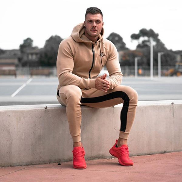 Erkek Eşofman 2021 Marka Sonbahar Koşu Spor Salonu Spor Eşofman Erkekler Kazak Spor Seti Spor Salonları Giysi Eğitim Suit Hoodies Spor Giyim