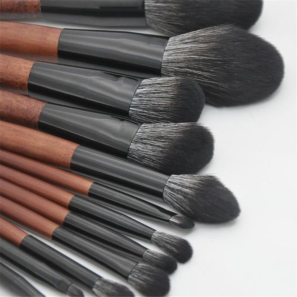 

eyelash curler 12 pcs sandalwood brush with wooden handle set black and white fiber wool beauty foundation powder eyeshadow make up