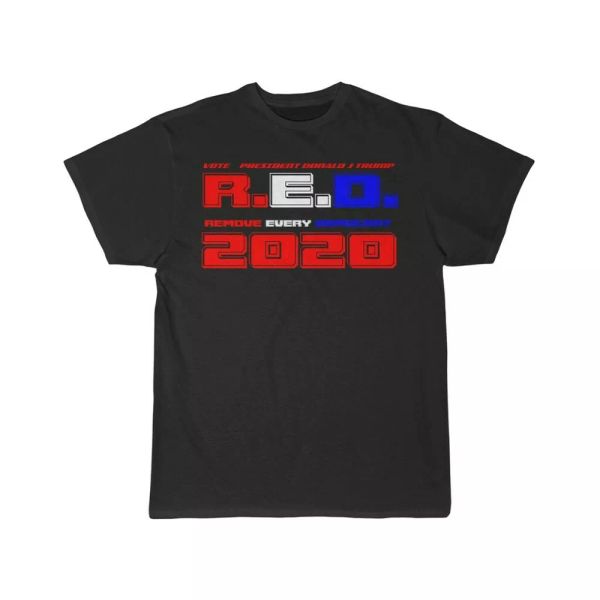 

vote r.e.d. remove every democrat trump 2020 short sleeve tee, White;black