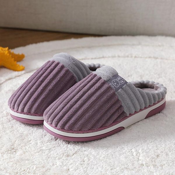 

slippers mens slip on warm shoes soft plush house flip flop winter indoor bedroom couples floor 2022, Black