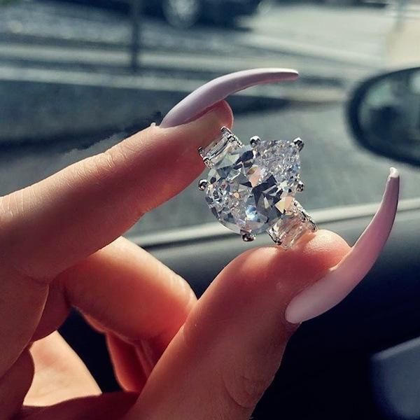 

selling fashion bride engagement ring romantic valentine's day gift rings for women whole sale cluster, Golden;silver