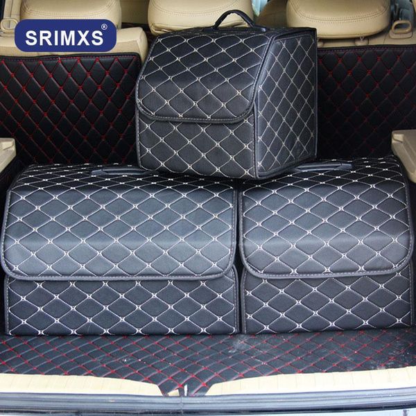 

car organizer pu leather folding trunk lid portable storage box bags in the for auto