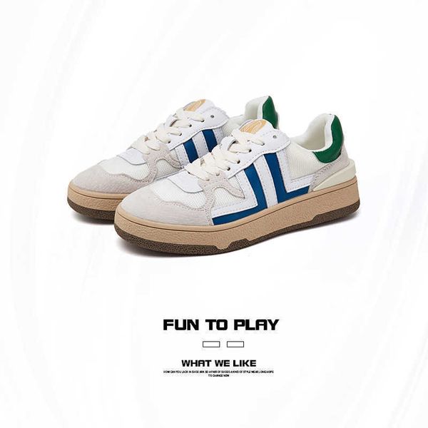 

board sho women's 2021 autumn german training leather color matching thick bottom ins net red sports casual