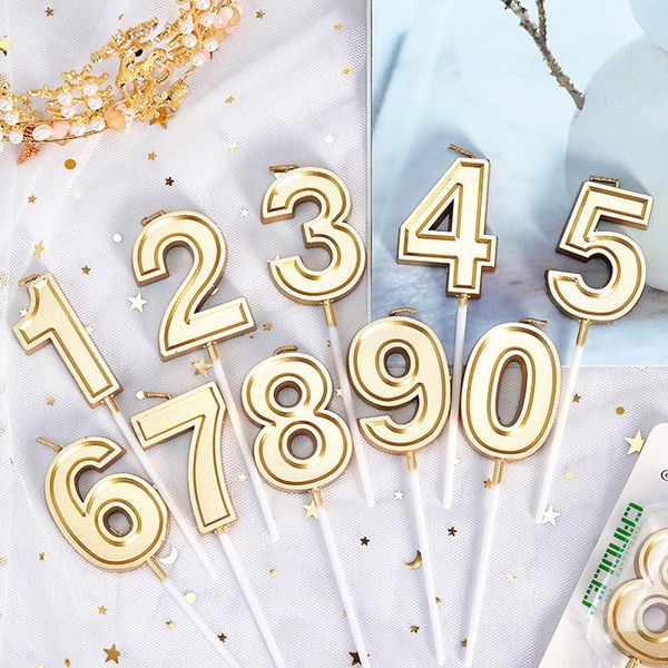 

other festive & party supplies birthday candles gold number 0-9 happy cake er decor decoration diy candle