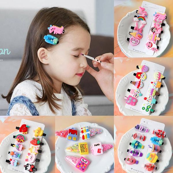 

hair accessories cute cartoon fruit animal clips girls hairpins children sweet bands kids barrettes headband gift, Slivery;white