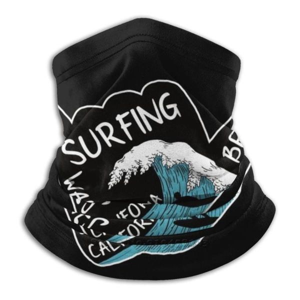 

scarves vintage california surfing with palm trees big wave microfiber neck warmer bandana scarf face mask retro ca, Blue;gray