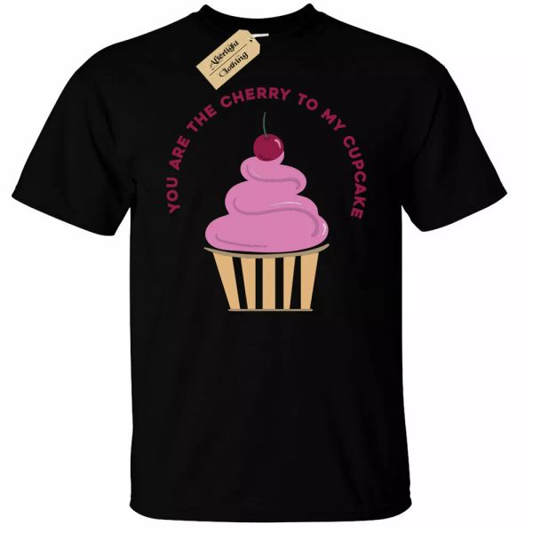 

you are the cherry on my cupcake shirt man, White;black