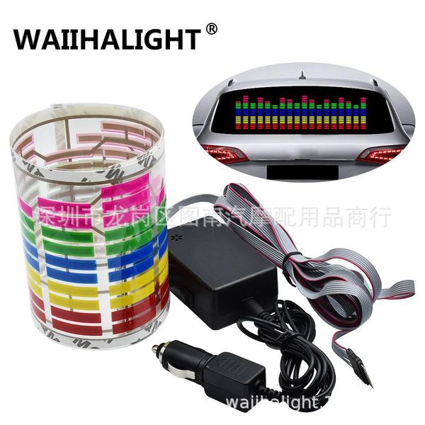 

car headlights rear window induction voice control music rhythm lamp electroluminescent panel led decorative