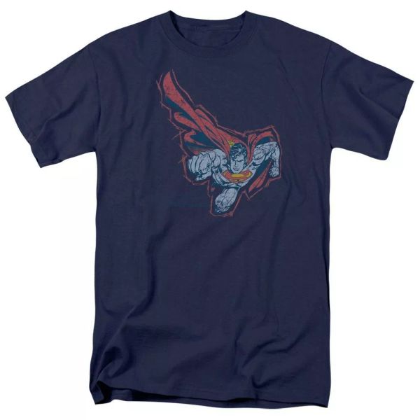 

Superman Scribble & Soar "Navy" T-Shirt DC Comics Sizes S-3X NEW, White;black