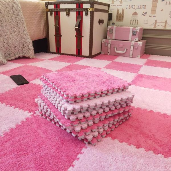 

carpets 10pcs plush rug bedroom splicing easy to use cute home decoration baby room shatter-resistant multifunctional removable