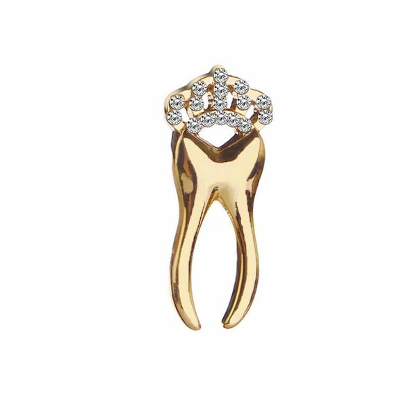 

pins, brooches fashion crown tooth shape brooch alloy crystal dentist gift women girls suit dress party clothes accessories, Gray