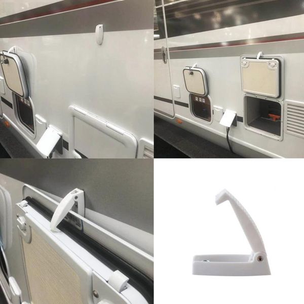 

parts rv baggage door catch hook, white holders for rv, trailer, camper, motorhome doors