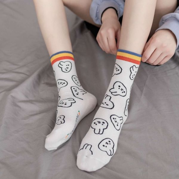 

net red cute cartoon pure cotton, Black;white