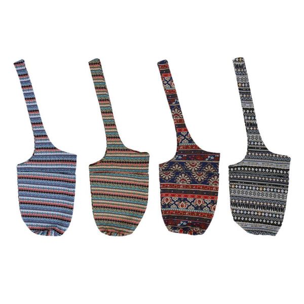 

yoga mats mat bag printed canvas tote single shoulder washable - long with pockets
