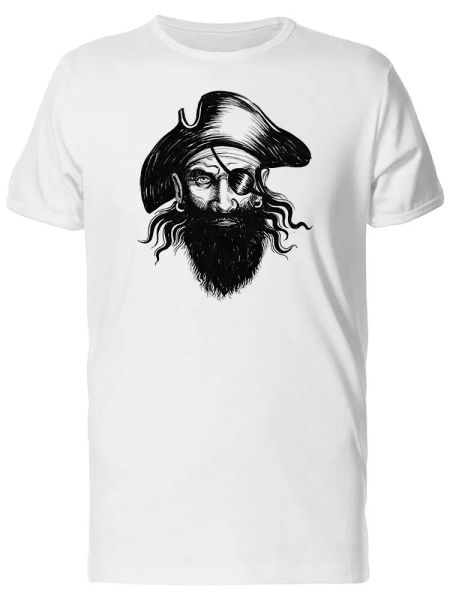 

Cool Pirate Grunge Sketch Men's Tee -Image by Shutterstock, White;black