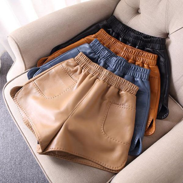 

women's shorts arrival leather designer real short trousers genuine pockets c596 pants, White;black