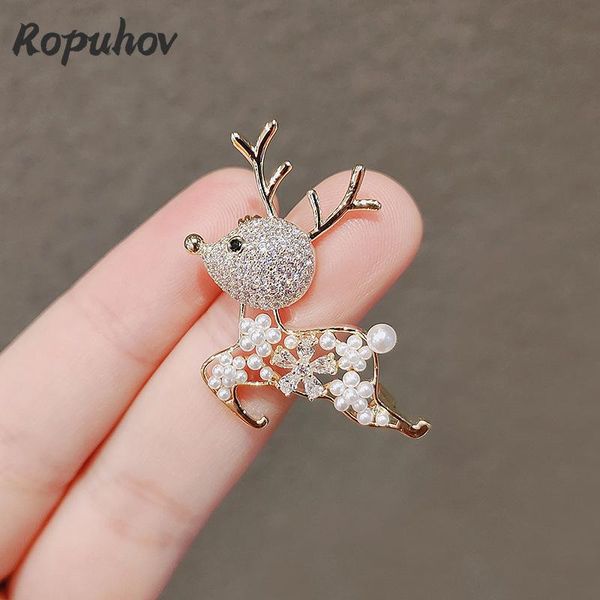 

pins, brooches ropuhov 2021 korean trendy jewelry deer brooch female lovely personality coat sweater pin sweet accessories, Gray
