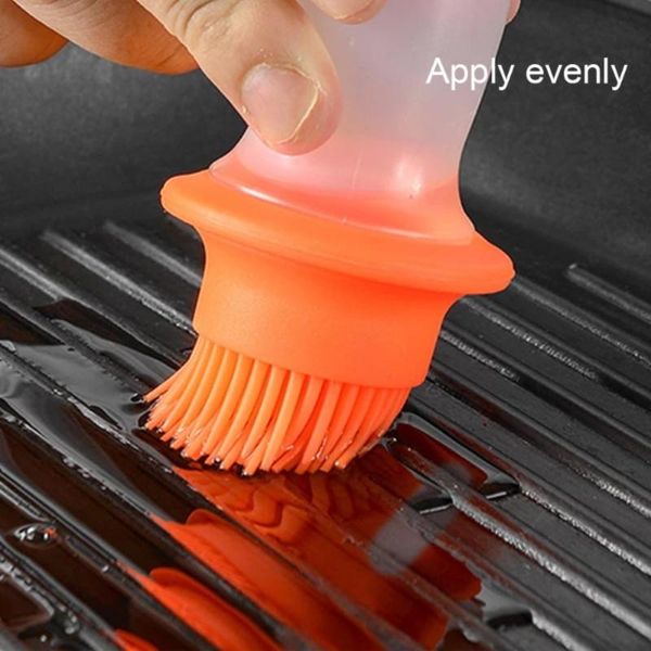 

tools & accessories portable silicone oil brush with protective cover heat resistant baking pastry bbq food grade barbecue