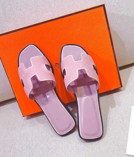 

2021 spring and summer women pointed heel slippers fashion size 35-43 comfortable with box dust bag zlh, Black