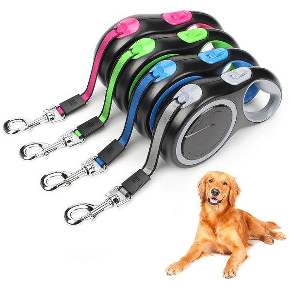 

high qulity dog leash automatic retractable 8m long for large extending puppy small pet durable traction rope lead belt collars & leashes