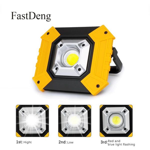 

led portable spotlight rechargeable work light 20w cob outdoor waterproof flood for hunting camping latern lanterns