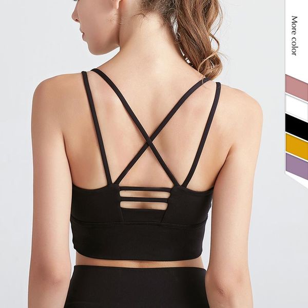 

fitness-training summer women's underwear nylon quick dry beauty back vest type push up gym crop yoga bra cs-59 outfit