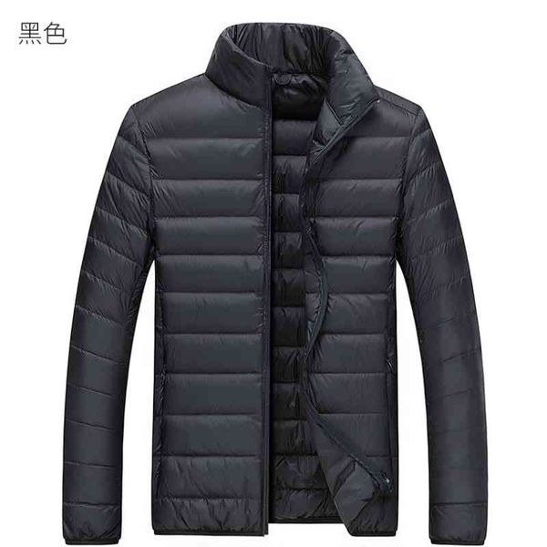 

autumn new british men's light down jacket white duck fashion stand-collar, Black