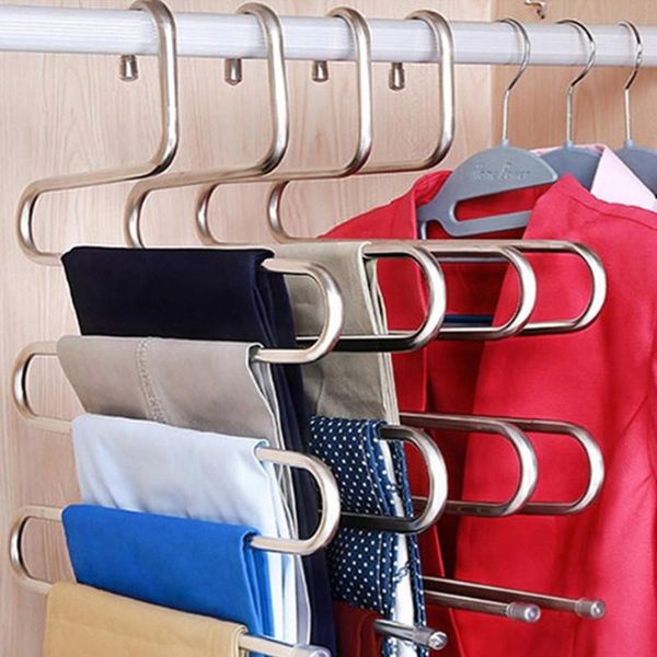 

hangers & racks 5 layers s shape multifunctional clothes pants storage cloth rack multilayer hanger 1pcs