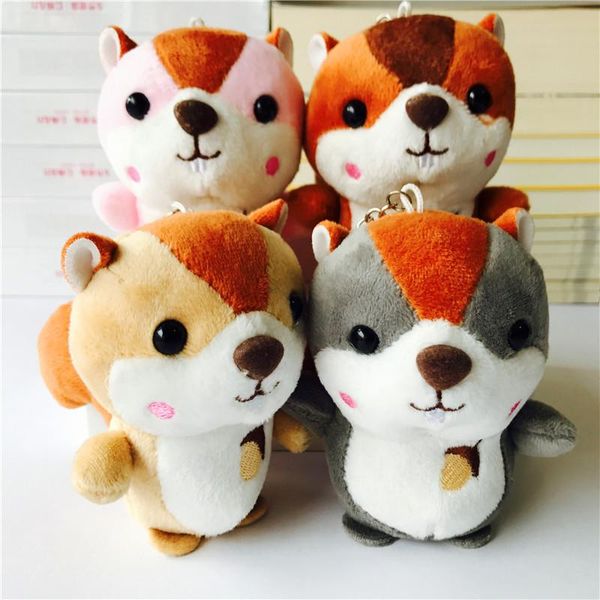 

keychains cute squirrel keychain for women girl wallet key chain car ring holder plush pendant bag backpack, Silver