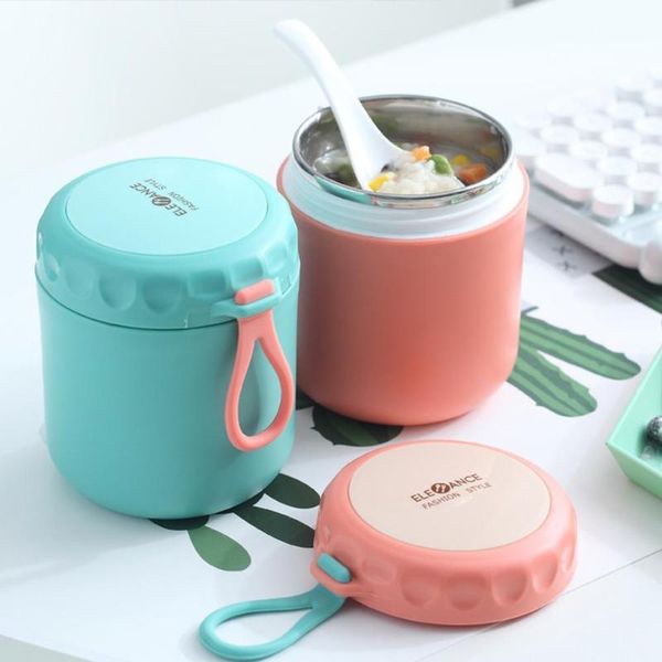 

dinnerware sets 430ml thermal lunch box container with spoon steel cup insulated for school vaccum soup d6e3