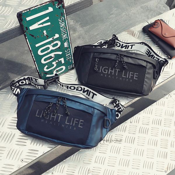 

men waist bag large capacity waterproof chest pack multifunction casual crossbody shoulder outdoors sport belt bags