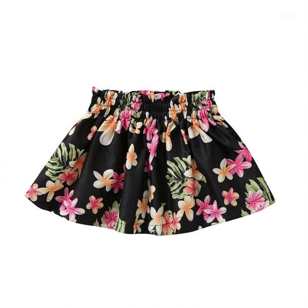 

skirts yellow cute cotton floral printingsummer casual baby girl short sleeve printing princess skirt kids toddler clothing1, Blue