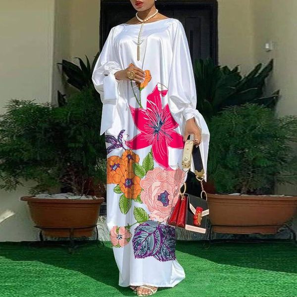 

casual dresses vintage dress vonda 2021 women summer sundress floral printed party vestidos autumn long sleeve satin slik, Black;gray