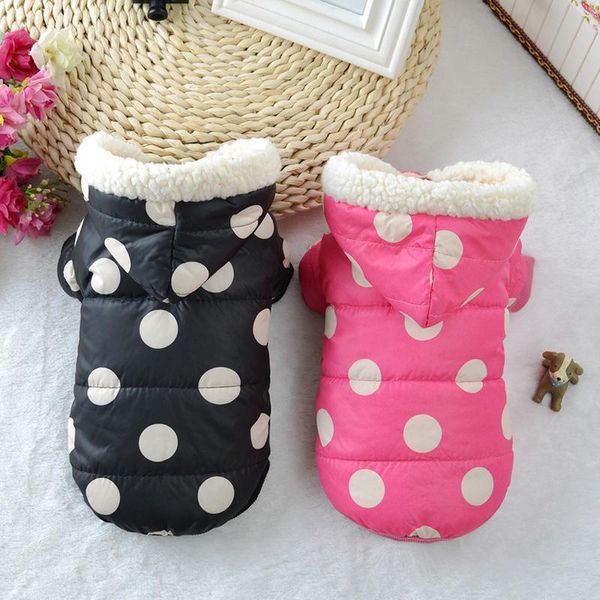 

dog apparel jacket coat winter warm dot pattern pet hoodies clothes puppy cat costume pets products for small medium dogs chihuahua