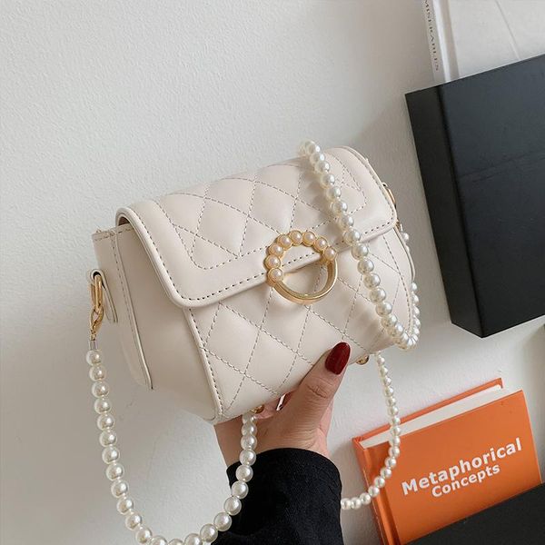 

shoulder bags lingge embroidered thread bag women's summer 2021 fashion pearl chain slung one