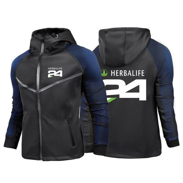 

men's hoodies & sweatshirts mens herbalife 24 logo hoodie motorcycle jacket full set of anti-fall protective coat riding suit sport, Black