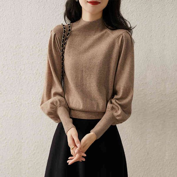 

women's sweaters lantern manga half turtleneck women's sweater autumn and winter fashion casual korean solid 70fc, White;black