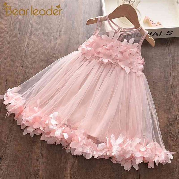 

bear leader girls floral dresses summer kids flowers elegant costumes baby sweet outfits party suits toddler vestidos 2 6y 210708, Red;yellow