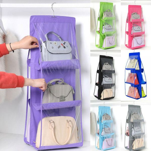 

pocket hanging bag rack hanger storage holder organizer closet 90*35cm boxes & bins