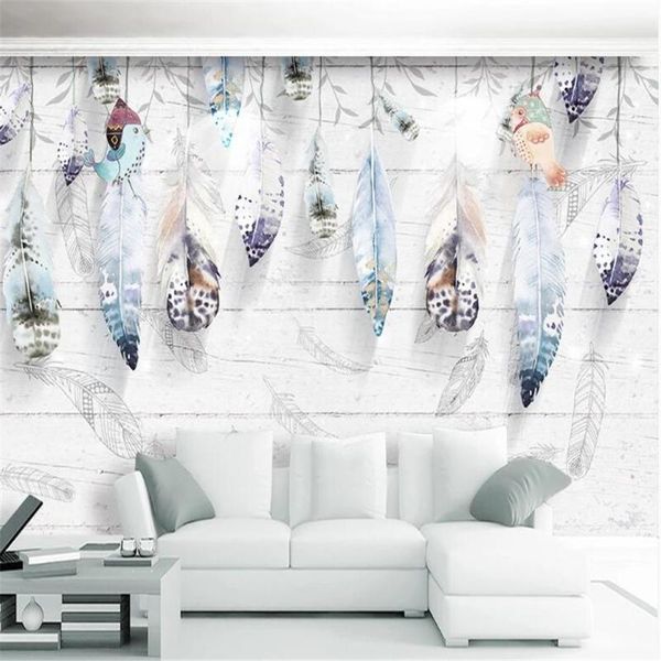 

wallpapers milofi large mural wallpaper modern nordic minimalist hand-painted feather abstract background wall decoration painting