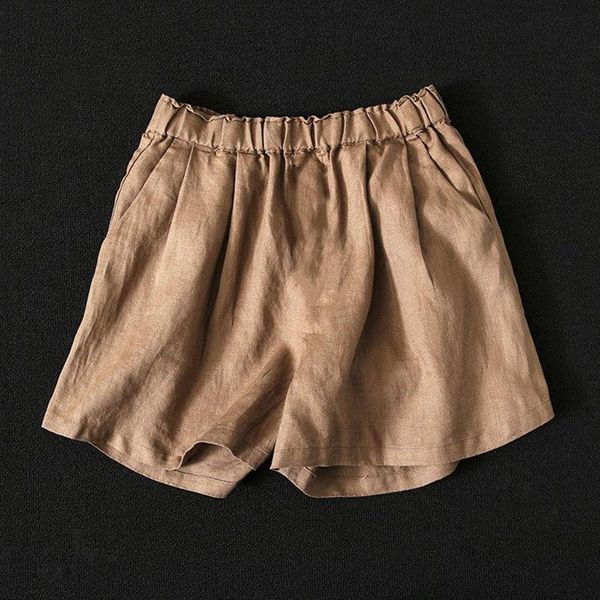 

women's shorts arrival summer arts style women elastic waist loose all-matched casual cotton linen femme plus size s889, White;black