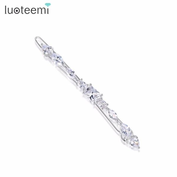 

hair clips & barrettes luoteemi classic hairpins square waterdrop clear cubic zirconia for women girl wedding party jewelry ornament accesso, Golden;silver