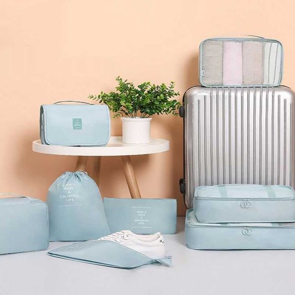 

8-piece sets clothing bra socks shoes makeup portable storage bags fashion travel accessories dustproof packaging divider pouch
