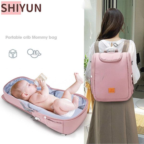 

diaper bags shiyun 2021 mummy 2 in 1 infant folding crib large capacity waterproof baby care nappy backpack stroller bag sz135