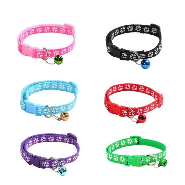 

dog collars & leashes fashion pet bell collar easy wear with buckle cartoon adjustable puppy print accessories suppli w2v6